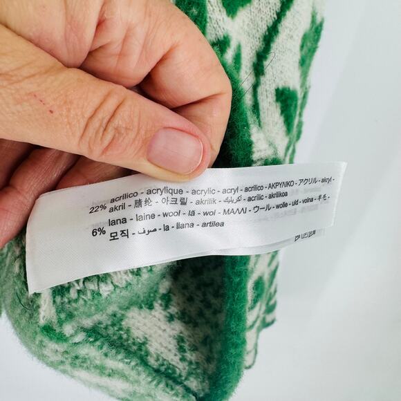 Zara Green Floral Knit Cardigan Sweater Size S – Blogger Favorite Style Garden - Picture 4 of 5